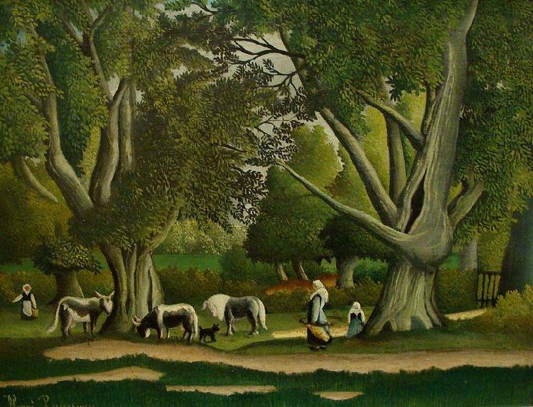 Henri Rousseau Landscape with Milkmaids oil painting image